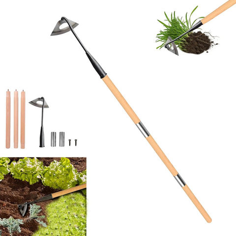 Hollow Hoe Garden Tool With 55 Inch Steel Handle For Weeding And Planting Sharp Edge Weed Puller For Backyards And Farms Easy Clean