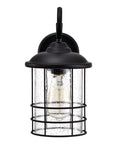 Two Pack Outdoor Wall Lanterns Built To Last With Matte Black Finish Anti Rust Exterior Sconces Clear Seedy Glass Waterproof