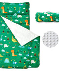 Rollup Toddler Nap Mat With Removable Pillow And Minky Blanket Dinosaur Themed Sleeping Bag For Daycare Preschool Travel