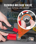 Heavy-Duty Hydraulic Crimping Tool Kit for AWG 12 to 2/0 Copper and Aluminum Terminals shown with flexible release valve