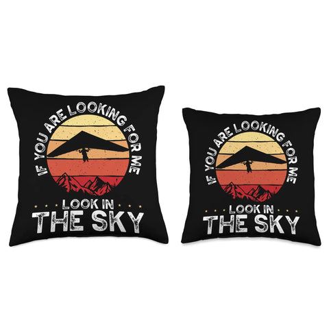 Hang Gliding Throw Pillow For Thrill Seekers And Sky Lovers Pilot Adventure Art Cushion With Soaring Glider Design