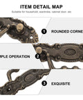 Three Pack Vintage Bronze Cabinet Drawer Pull Handles Set For Wardrobe And Kitchen Cupboard Doors European Retro Style Furniture Knobs With Rustic Hardware Vibe showing detailed features of rounded corners, simple operation, and exquisite design.