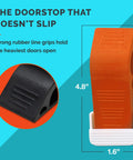 Heavy Duty Door Stopper Set Of 3 Rubber Wedges For Carpet, Hardwood, Concrete And Tile, Non Slip Floor Blocker, Gray