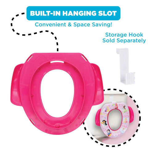 Toddler Potty Seat Featuring Disney Princess Loving Life Print With Lowkey Plush Cushion And Secure Grip Handles Training Aid Snugs Right Onto Standard Or Elongated Toilets Quick Wipe Down Setup Built Dang Solid Made In Usa