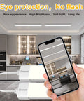 Plug And Play Waterproof LED Tube Light 2ft 18W 5000K with switch cord in kitchen setting, smartphone showing lighting effect