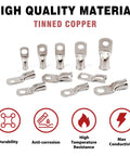 10 Pieces 6 Gauge 5/16 Inch Wire Connectors with Tinned Copper Ring Terminals for Heavy Duty Secure Electrical Connections