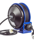 Heavy Duty 30 Foot Power Cord Reel With 12 AWG Cable Single Receptacle Retractable Electrical Reel for garage or shop