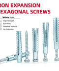 M8x60 Expansion Nut Drywall Anchors Screw Kit, 30 Sets, Self-Drilling, No-Prep Installation, Yellow Zinc Plated Carbon Steel, Rust-Resistant Thread Fixing Bolts for Secure Wall Mounts, hex anchors