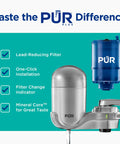 Lead Reducing Faucet Mount Water Filter With Easy Install, 100 Gallon Capacity, NSF And WQA Certified, Stainless Steel Design