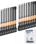 Heavy Duty Impact Allen Wrench Drill Bit Set 20 Piece Metric And Sae Hex Key Bits With Shock Absorbing Torsion Zone in storage case.