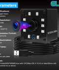 2MP Night Vision USB Webcam 1080P Full HD Video With IR Cut And 10 LED Light Board, coiled USB cable visible