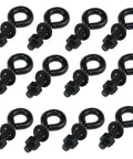 Heavy Duty Black Carbon Steel Eye Bolts Set Of 12 With Nuts And Washers One Quarter Inch By One Inch Hook And Shoulder Lifting Rings