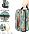 Air Travel Ready Cosmetic Bag For Women, Waterproof Makeup Organizer Pouch with airplane print, sturdy handle and zipper