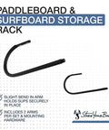 Heavy-Duty Paddle Board Kayak Surfboard Storage Rack For Wall Or Ceiling Mount Space Saving Indoor Board Organizer