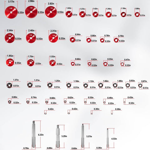 43 Piece Bearing Press And Seal Driver Set With 39 Adapters And 4 Handles Pro Grade Heavy Duty Seal Installer Kit dimensions