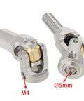 Close-up of Beefy Universal Driveshaft For SCX10 SCX10 II Wraith TRX4 One Tenth RC Crawler Upgrades 86 To 115mm with M4 and Ø5mm markers