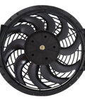 2x 12 Inch Universal Electric Condenser Radiator Cooling Fan High Performance Motor 2250 Rpm 1730 Cfm Heavy Duty Blower view from the front, showcasing fan design.