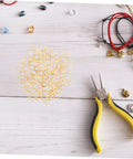 Top Shelf Go To Diy Jewelry Making Kit Featuring Stainless Steel Bail Bead Jump Rings And Polished Chrome Spacer Links for custom necklaces with golden jump rings.