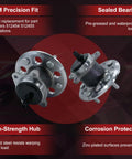 Rear Wheel Bearing And Hub Assembly With Abs For Toyota Camry 2012 2017 And Toyota Avalon 2013 2018 Direct Fit Replacement