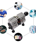 Heavy-Duty 110V Mini Diaphragm Vacuum Pump, 550W Oil-Free Lab Air Compressor, 3.6 CFM with related applications.