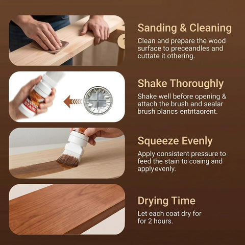 Water Based Wood Stain And Sealer In One With Detachable Brush For A Buttery Smooth Black Walnut Finish On Diy Furniture and hassle free cabinet touchups instructions.