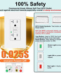 20 Pack 20 Amp GFCI Outlet Self Testing Wall Box with LED indicators for ground fault safety in damp environments.