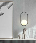 Cool Black Frosted Glass Pendant Light With Adjustable 1 Light Globe Fixture Spherical Hanging Pendant in modern room