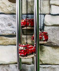 Red Fire Engine Wind Chime For Patio And Garden Decor Fire Fighter Theme with fire truck models and aluminum rods