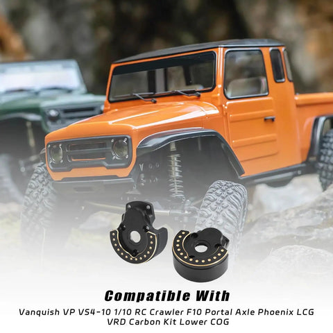 F10 Portal Axle Brass Weights And Front And Rear Portal Covers For Vanquish VRD VS4-10 Phoenix 1/10 RC Crawler in foreground