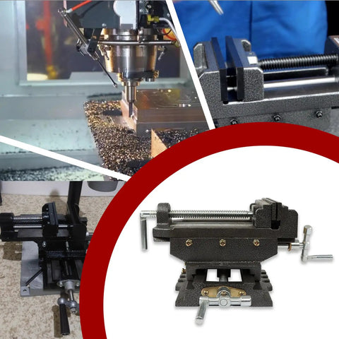 6 Inch Cross Slide Drill Press Vise Heavy Duty Benchtop X Y Compound Vise For CNC Milling And Drilling Machines Also Works With Mechanical Equipment Cast Iron Construction