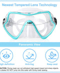 Adult Scuba Diving Mask With Tempered Glass Lens, Snorkel Mask For Freediving, Anti Fog Wide View, Liquid Silicone Seal