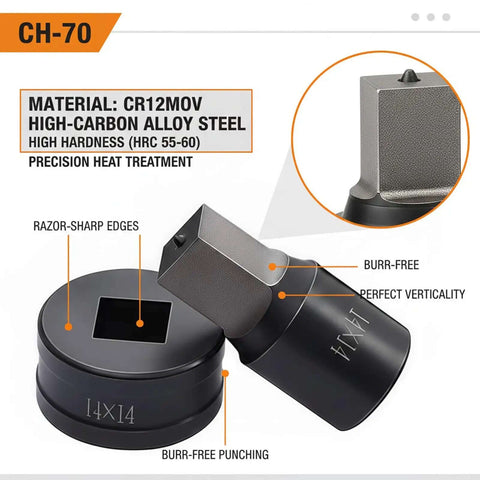 Heavy Duty Square Hole Punch Die For Hydraulic Punching Machines 17x17mm Industrial Grade Alloy Steel Punch Die Set