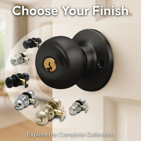 Colonial Style Dummy Interior Door Knob Matte Black Non Turning Handle For French Doors And Closets on wood door