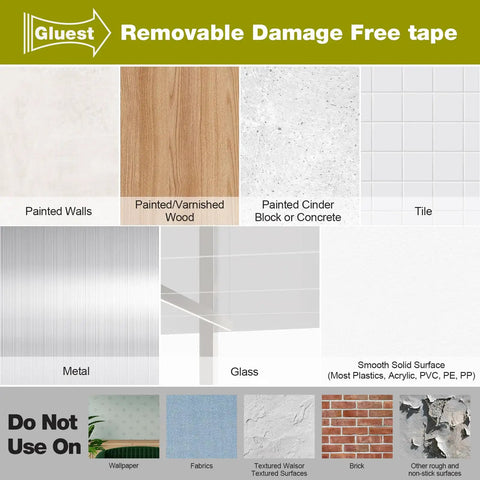 Damage Free Double Sided Tape Three Quarters Inch Wide By Twenty Feet Removable Mounting Strips For Posters Photos Art Rugs And Carpets Heavy Duty Wall Adhesive Foam Tape For Damage Free Hangs for painted walls, wood, tile, glass, and metal