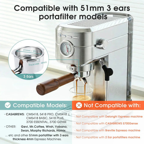 51mm Portafilter With Two Spouts For Gevi Casabrews CM5418 3700 Series And Mr Coffee Espresso And Cappuccino Machines on machine