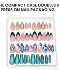 Magnetic Nail Stand Set For Press On Nails Handy Nail Art Display Holder with decorative nail designs in compact case