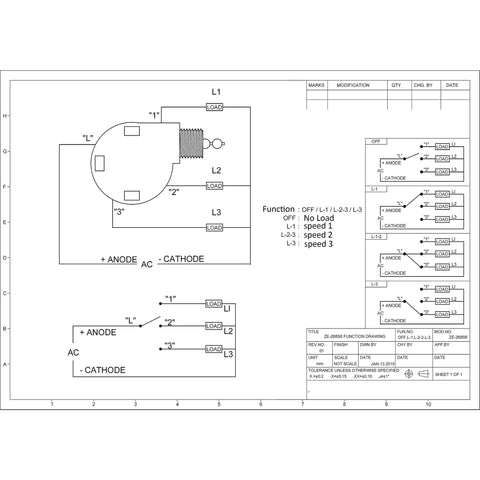 Wiring diagram for Ceiling Fan Pull Chain Switch Kit With 3 Speed 4 Wire Control Includes CBB61 Capacitor Pack 4.5uF 6uF 5uF