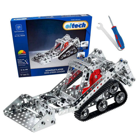 Metal Construction Skid Steer Loader Model Kit 365 Piece Set Includes Tools And Illustrated Manual Hands On Build shown with box