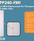 Replacement Filter For Therapure TPP240F Air Purifier That Captures 99.97 Percent Of Particles As Small As 0.3 Microns