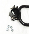 Close-up of mount bracket with screws for Sturdy Steel Rear Luggage Basket For Electric Scooters.