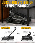 Cordless Lawn Mower Compatible With 20V Max Batteries Tool Only No Gas Easy Start Quiet Yard Work Lightweight And Maneuverable Requires 4.0Ah Or Higher Battery For Safe Peak Performance Fits 20V Max Battery Systems, folded in compact storage