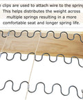 60 Pack Sofa Spring Repair Kit With Upholstery Stay Wire Clips connecting wires to zigzag springs for couch restoration