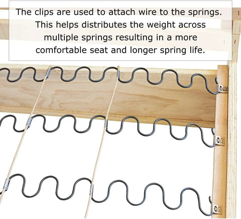 60 Pack Sofa Spring Repair Kit With Upholstery Stay Wire Clips connecting wires to zigzag springs for couch restoration