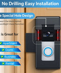 Anti Theft Video Doorbell Mount For Ring And Blink Wireless Doorbells Easy Install No Drill Bracket For Inward Opening Doors Fits 1 2 3 3 Plus 4 And 2023 Release Not Block Motion Sensor For Homes And Apartments Black mounted on inward-opening door