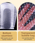 Close-up of 50 Pack 8x10 Bubble Pouches for Shipping and Moving, showing clear material and bubble cushioning.