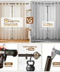Comparison of one inch curtain rods with bronze finish for windows adjustable from 72 to 144 inches versus other brands.