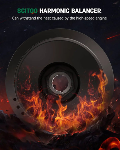 Beefy Harmonic Balancer Crankshaft Pulley For Honda And Acura Cars with heat-resistant feature and durable design.
