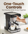 CafeMaster Pro Espresso Machine Lets You Brew Single Or Double Shots Like A Real Barista At Home With Built In Milk Frother