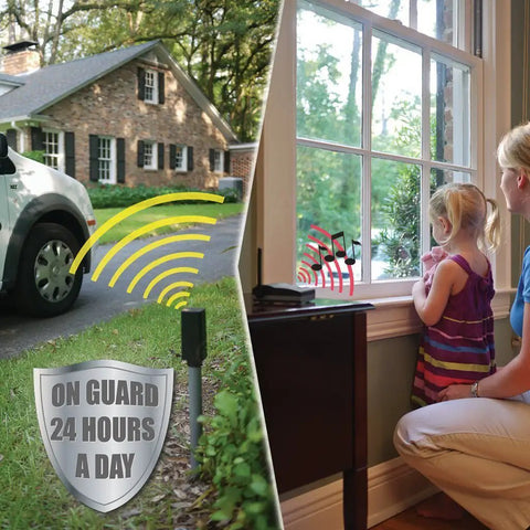 Wireless Driveway Alarm With Electromagnetic Vehicle Detection Indoor Receiver 400 Foot Range Battery Powered System