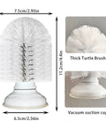 Upgraded Turtle Scrub Brush With Suction Cup For Glass Mounting Screws Tighten For A Firm Grip Slips Not Ideal Turtle Bath Accessory To Clean Back And Abdomen And Remove Dirt With Easy Clean Up, 7.5cm brush, 6.5cm base